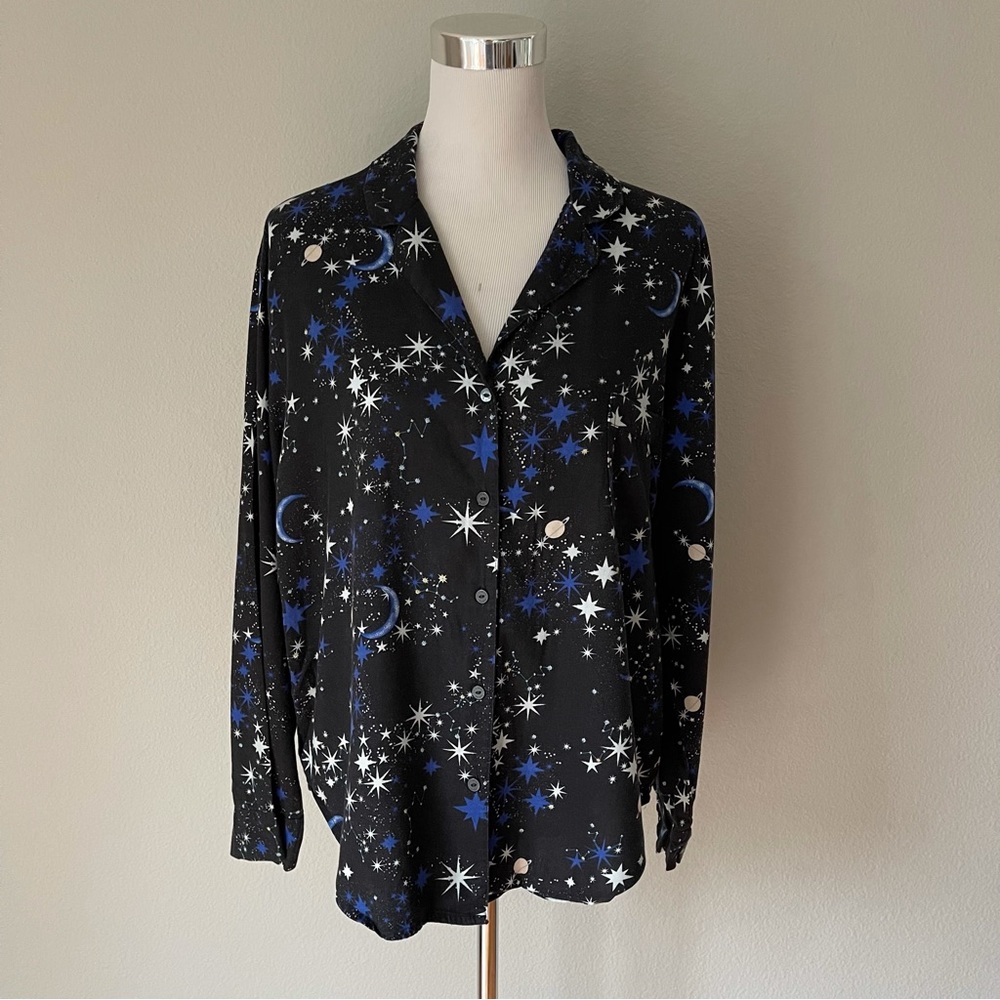 Victorias Secret Night Sky Pajama Top Size M